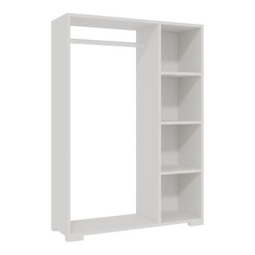 Kledingkast 123x90x30 cm Nesbyen wit [en.casa], Verzenden, Nieuw