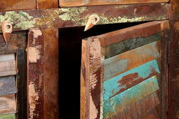 Uniek dressoir JAKARTA 125cm gerecycled massief hout van, Ophalen of Verzenden, Nieuw
