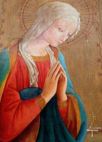 Emilio Fiorio (1904-?) - Madonna in preghiera Emilio Fiorio