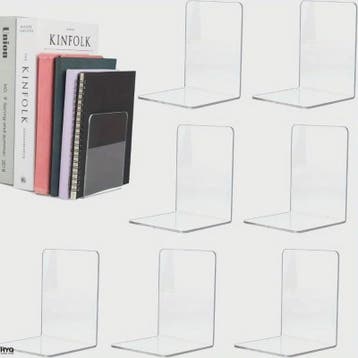 Set van 4 of 8 Stuks Transparante Acryl Boekensteunen voor B, Verzenden, Nieuw