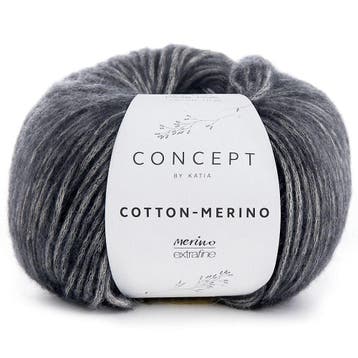Katia Concept Cotton-Merino - 107 donkergrijs - Katoen/Mer, Ophalen of Verzenden, Nieuw