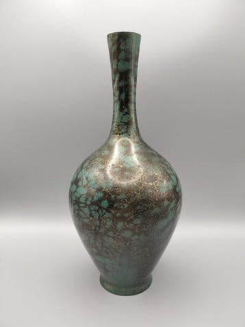 Vaas - Brons - Japan - Turkoois-groene patina (Zonder