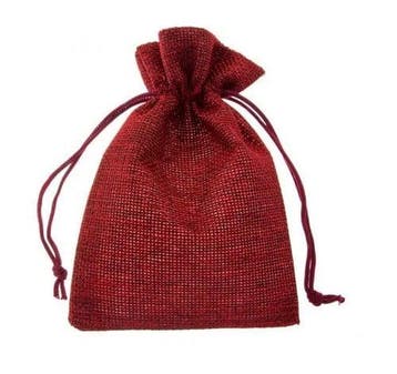 Cadeauzakje donker rood van Jute c.a.7x9cm, Ophalen of Verzenden, Nieuw