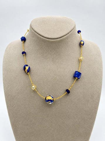 24 karaat - Murano-glas, Geel goud - Halsketting -