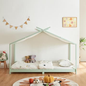Kinderbed Brome huisbed 90x200 cm mint [en.casa], Verzenden, Nieuw