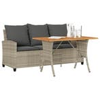 vidaXL Tuinbank 3-zits met kussens & tafel poly rattan, Verzenden, Nieuw