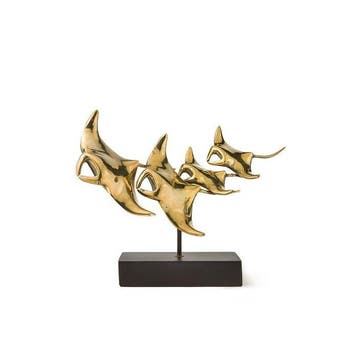 sculptuur, NO RESERVE PRICE - Bronze sculpture of a Manta, Antiek en Kunst