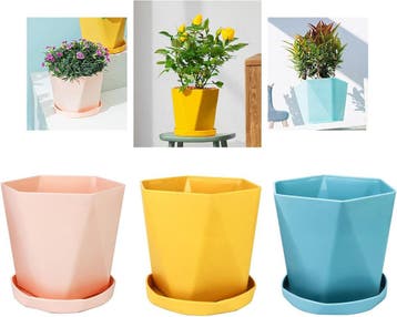 Bloempot 3-delig 14,5cm | retourdeal 27% korting, Kunststof, Rond, Nieuw, Ophalen of Verzenden