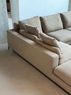 Minotti Andersen Hoekbank | Mocca | NIEUWSTAAT + Garantie, 300 cm of meer, Ophalen of Verzenden, Zo goed als nieuw, 150 cm of meer