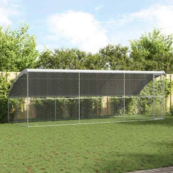 vidaXL Hondenhok 3 st Zilver 6 x 2 x 2 m Gegalvaniseerd, Verzenden, Nieuw