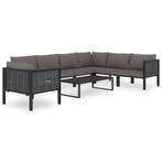 vidaXL 8-delige Loungeset met kussens poly rattan antraciet, Verzenden, Nieuw, Loungeset