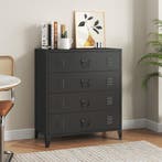 Ladekast Hämeenlinna commode met lades 92x80x40 cm zwart [en, Verzenden, Nieuw