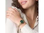 FOSSIL CARLIE - Dames Horloge 28 mm - Goudkleurig - Groene, Sieraden, Tassen en Uiterlijk, Horloges | Dames, Verzenden, Nieuw