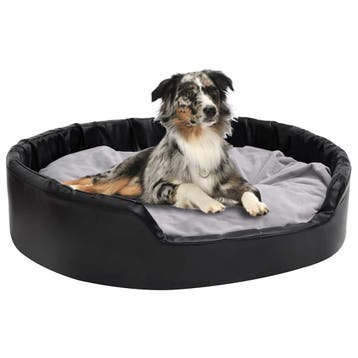 vidaXL Hondenmand 99x89x21 cm pluche en kunstleer zwart en, Dieren en Toebehoren, Verzenden, Nieuw