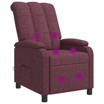 vidaXL Massage Recliner Paars Stof, Verzenden, Nieuw