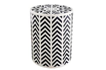 Bone Inleg Bijzettafel HARMONY NATURE 45cm Rond Wit Zwart, Ophalen of Verzenden, Nieuw