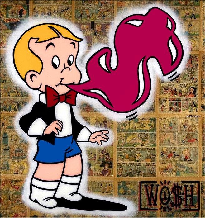 WO$H - G80049310C ( wosh XXL RESIN ART ), Antiek en Kunst, Kunst | Schilderijen | Modern