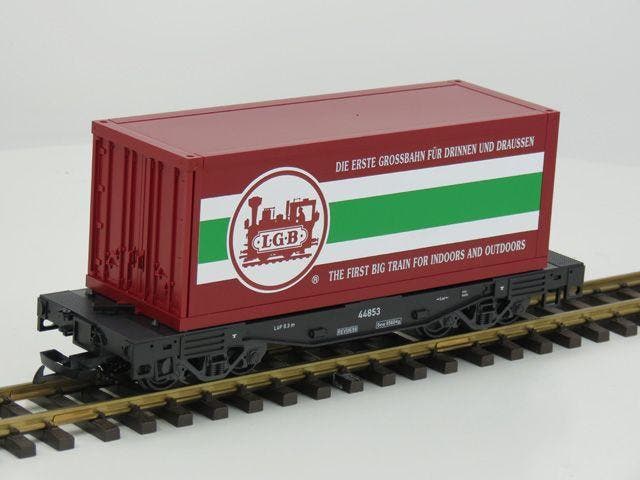 LGB 44853 Container car (Goederenwagons Standaard), Hobby en Vrije tijd, Modeltreinen | Overige schalen, Overige typen, Nieuw