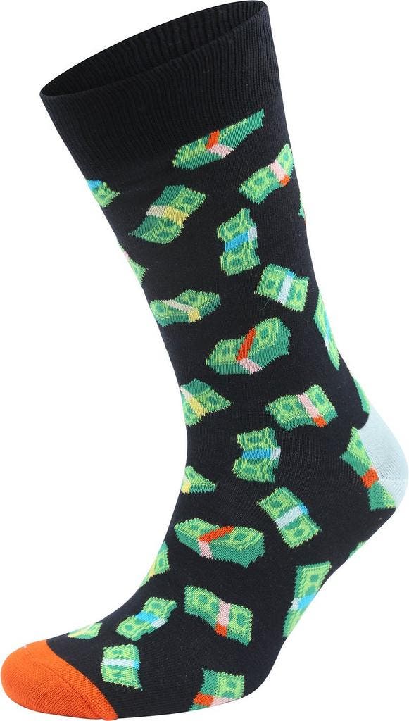Happy Socks Sokken Money Money maat 41-46 Heren, Kleding | Heren, Sokken en Kousen, Zwart, Nieuw, Verzenden