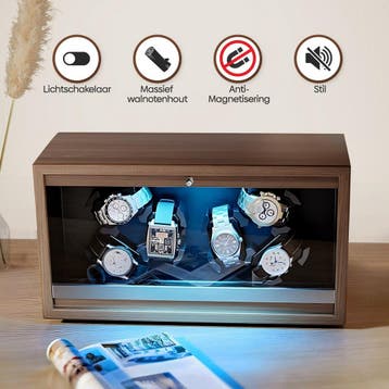 Watchwinder - Horloge doos - Horloge winder - Bruin - Olvy, Verzenden, Zo goed als nieuw