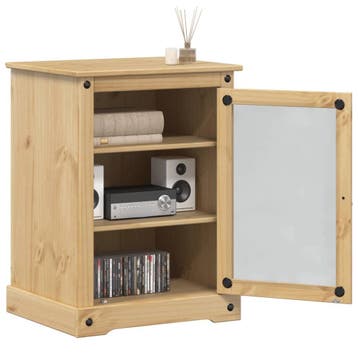 vidaXL Hifi-meubel Corona 60x50x82 cm massief grenenhout, Huis en Inrichting, Kasten | Televisiemeubels, Verzenden, Nieuw, Grenenhout