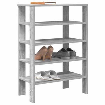 vidaXL Schoenenrek 61x32x87,5 cm bewerkt hout grijs sonoma, Verzenden, Nieuw