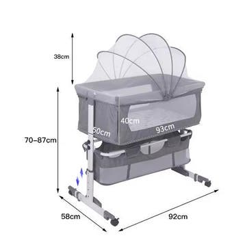 3-in-1 Babybed – Wieg, Reisbed en Babynest met Klamboe, Verzenden, Nieuw