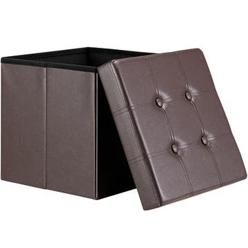 Poef Bruin kunstleer 38x38x38cm inklapbaar (Stoelen), Verzenden, Nieuw