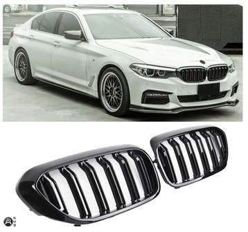 Grille glans zwart geschikt voor BMW 5 Serie G30 G31 | 2017-, Auto diversen, Tuning en Styling, Ophalen of Verzenden