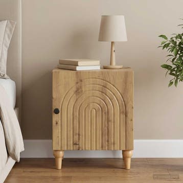 vidaXL Nachtkastje Artisanaal eiken 43 x 34,5 x 50 cm, Huis en Inrichting, Slaapkamer | Nachtkastjes, Minder dan 45 cm, Verzenden