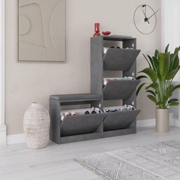 2dekans | Kalune Design Schoenenkast Dude Grijs -, Huis en Inrichting, Kasten | Schoenenkasten, Ophalen of Verzenden, Zo goed als nieuw