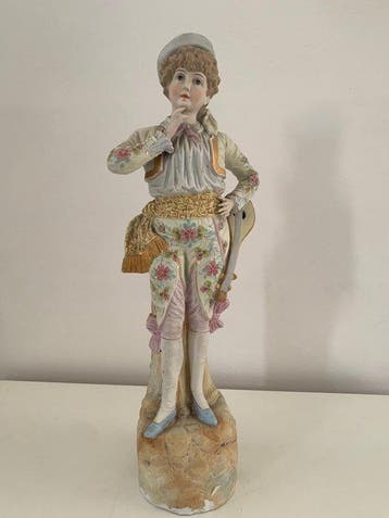 sculptuur, Suonatore - 42.5 cm - Porselein - 1920