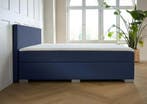 ACTIE! Boxspring Barcelona 160 200 Blauw, 200 cm, Modern, 160 cm, Verzenden