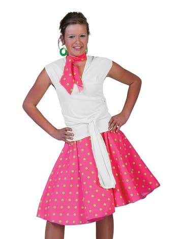 Rock and Roll rok met sjaaltje roze/groen, Ophalen of Verzenden, Nieuw