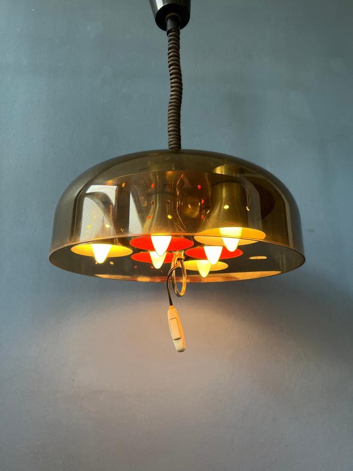 Herda Space Age Pendant Light / 70s Vintage Lighting / Mid, Huis en Inrichting, Lampen | Hanglampen, Ophalen of Verzenden