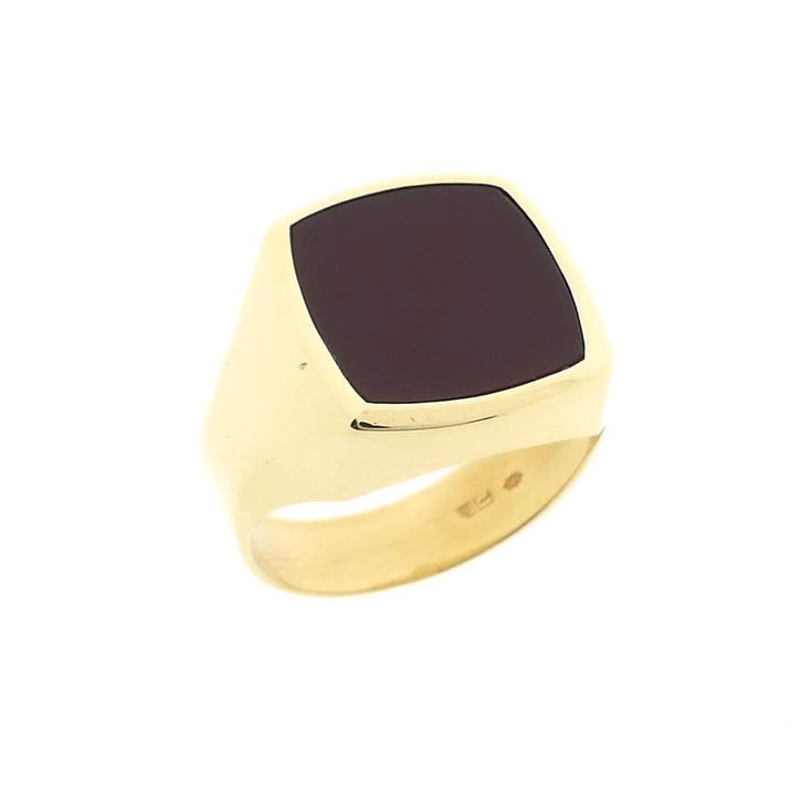 Gouden zegelring met carneool, Sieraden, Tassen en Uiterlijk, Ringen, Heer, Met edelsteen, Goud, 19 tot 20, Gebruikt, Goud, Ophalen of Verzenden