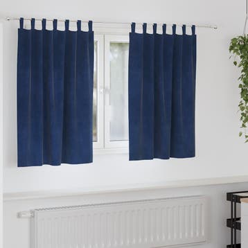 vidaXL Gordijnen 2 st Donkerblauw 140 x 140 cm fluweel, Verzenden, Nieuw, Blauw