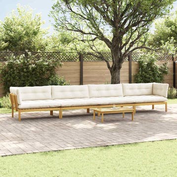 vidaXL 5 Stuk Garden Pallet Sofa Units Massief Acaciahout, Verzenden, Nieuw, 5 zitplaatsen