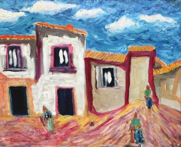 Ecole Française (XX) - Lumière sur les maisons - NO RESERVE, Antiek en Kunst