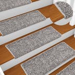 vidaXL Trapmatten 15 st 65x21x4 cm Grijs Rechthoekige Rand, Doe-het-zelf en Verbouw, Ladders en Trappen, Verzenden, Nieuw