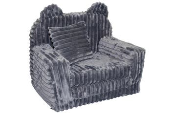 Fauteuil Kinder Grijs Corduroy | Slaapbank | Nieuw, Overige materialen, Minder dan 75 cm, Nieuw, Ophalen of Verzenden