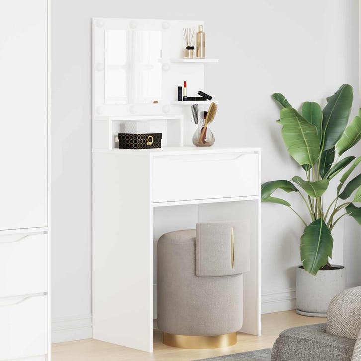 vidaXL Slaapkamer Kaptafels Wit 80 x 39,6 x 135 cm Bewerkt, Huis en Inrichting, Tafels | Kaptafels, Nieuw, Verzenden