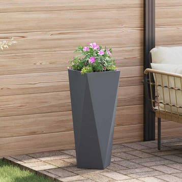 vidaXL Plantenbak Antraciet 30 x 30 x 75 cm Staal, Verzenden, Minder dan 60 cm, Nieuw, Metaal