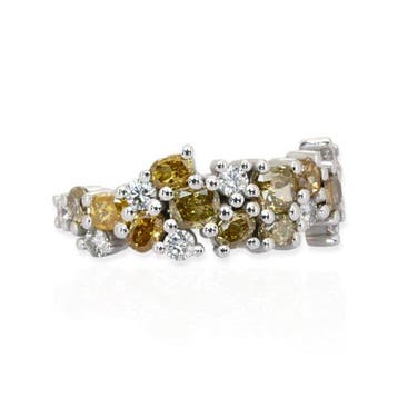 Ring - 18 karaat Witgoud - 2.25ct. tw. Geel Diamant, Nieuw