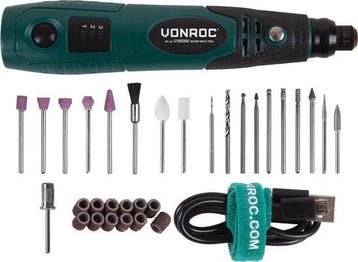 2dekans | VONROC Roterende Multitool – 4V – Incl. 31-delige, Ophalen of Verzenden, Zo goed als nieuw