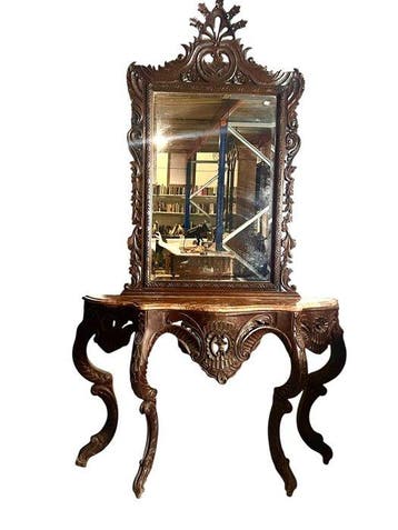 Wandtafel - Louis XV / Rococo-stijl - Mahonie - Marmeren