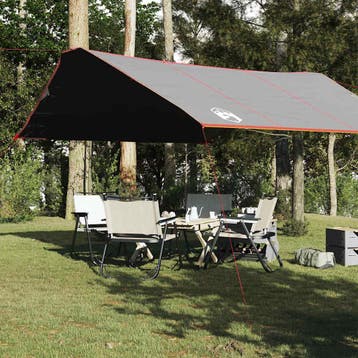 vidaXL Kampeerluifel waterdicht 420x440 cm grijs en oranje, Verzenden, Nieuw, Tot en met 2