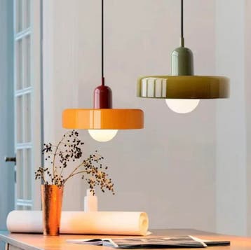 Hanglamp in het Groen, Oranje, Geel, Rood, Wit, Beige, Roze, Verzenden, Nieuw, Glas