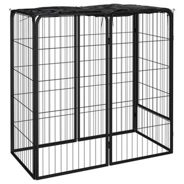 vidaXL Hondenkennel 6 panelen 50 x 100 cm gepoedercoat staal, Verzenden, Nieuw