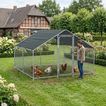 Kippenren Wels buitenren 3x3x2 m donkergroen pro.tec, Dieren en Toebehoren, Verzenden, Nieuw